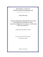 Đánh giá hiện trạng môi trường nước thải làng nghề tái chế nhôm văn môn  đề xuất giải pháp xử lý và quản lý nước thải cho làng nghề này  