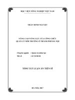 Nâng cao năng lực của công chức quản lý môi trường ở thành phố Hà Nội (tt)