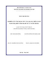Nghiên cứu ứng dụng xúc tác quang trên cơ sở nano tio2 biến tính 