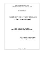 Nghiên cứu xử lý nước rác bằng công nghệ yếm khí 