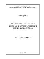 Hồi ký văn học (của nhà văn) trong văn học việt nam hiện đại nhìn từ góc độ thể loại 
