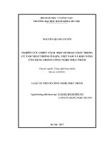 Nghiên cứu chiết tách một số hoạt chất trong củ tam thất trồng ở Sapa, Việt Nam và khả năng ứng dụng trong công nghệ thực phẩm (LA tiến sĩ)