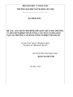 Xây dựng mô hình liên kết giữa nhà trường và doanh nghiệp nhằm nâng cao chất lượng đào tạo tại trường cao đẳng công nghiệp việt   hung 