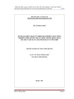 Đánh giá hiện trạng ô nhiễm bao bì hóa chất nông nghiệp ở một huyền thuần nông thuộc đồng bằng bắc bộ và đề xuất giải pháp quản lý phù hợp 