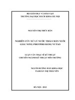 Nghiên cứu xử lý nước thải chăn nuôi giàu nitơ, photpho bằng vi tảo  