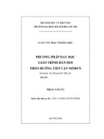 Phương pháp dạy học giáo trình hàn hơi theo hướng tiếp cận môđun 
