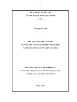 Xây dựng bài giảng tích hợp cho môn học PLC cơ bản, nghề điện công nghiệp tại trường trung cấp cơ điện nam định  