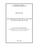 Một số biện pháp phát triển đội ngũ giảng viên tại trường đại học nội vụ hà nội 