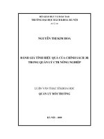 Đánh giá tính hiệu quả của các chính sách 3r trong quản lý chất thải rắn nông nghiệp 