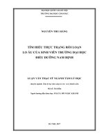 Tìm hiểu thực trạng rối loạn lo âu của sinh viên trường đại học điều dưỡng nam định 