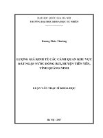 Lượng giá kinh tế các cảnh quan khu vực đất ngập nước đồng rui, huyện tiên yên, tỉnh quảng ninh 