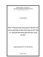 Tổng quan hiện trạng quản lý chất thải và đề xuất các giải pháp cải thiện môi trường cho KCN đại an   thành phố hải dương phát triển theo xu thế KCNST 