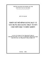 Thiết kế mô hình giảng dạy và xây dựng bài giảng trực tuyến cho môn học vi điều khiển  