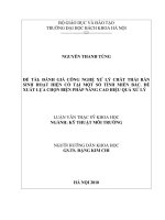 Đánh giá công nghệ xử lý chất thải rắn sinh hoạt hiện có tại một số tỉnh miền bắc  đề xuất lựa chọn biện pháp nâng cao hiệu quả xử lý 