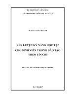Rèn luyện kỹ năng học tập cho sinh viên trong đào tạo theo tín chỉ 