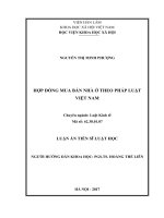 Hợp đồng mua bán nhà ở theo pháp luật Việt Nam (LA tiến sĩ)