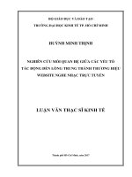 Nghiên cứu mối quan hệ giữa các yếu tố tác động đến lòng trung thành thương hiệu website nghe nhac trực tuyến 