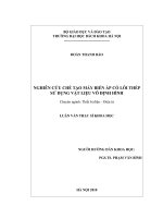 Nghiên cứu chế tạo máy biến áp có lõi thép sử dụng vật liệu vô định hình 