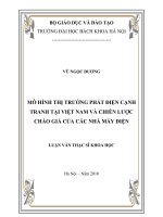 Mô hình thị trường phát điện cạnh tranh tại việt nam và chiến lược chào giá của các nhà máy điện 