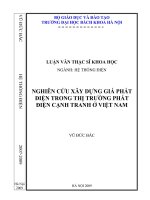 Nghiên cứu xây dựng giá phát điện trong thị trường phát điện cạnh tranh ở việt nam 