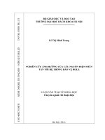 Nghiên cứu ảnh hưởng của các nguồn phân tán tới hệ thống bảo vệ rơ le 