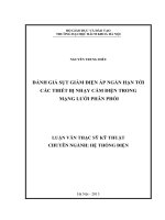 Đánh giá ảnh hưởng sụt áp ngắn hạn tới các thiết bị nhạy cảm điện trong mạng 