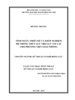 tính toán, thiết kế và kiểm nghiệm hệ thống thủy lực trợ lực tay lái cho phương tiện giao thông 