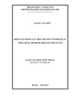khảo sát động lực học phanh ô tô khi quay vòng bằng mô hình một dãy phi tuyến 