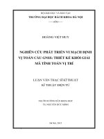 Nghiên cứu phát triển vi mạch định vị toàn cầu GNSS thiết kế khối giải mã tính toán vị trí  