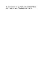 ENTREPRENEURSHIP handbook of qualitative research methods in entrepreneurship