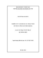 Nghiên cứu và đánh giá các thuật toán bù tối ưu công suất phản kháng 
