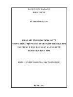 Khảo sát tình hình sử dụng 131i trong điều trị ung thư tuyến giáp thể biệt hóa tại trung tâm y học hạt nhân và ung bướu bệnh viện bạch mai 
