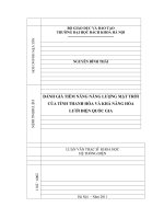 Đánh giá tiềm năng năng lượng mặt trời của tỉnh thanh hóa và khả năng hòa lưới điện quốc gia 