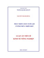 Phát triển chăn nuôi lợn ở tỉnh Thừa Thiên Huế (LA tiến sĩ)