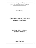 lập mô hình động lực học ô tô một dãy tuyến tính 