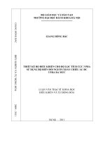 Thiết kế bộ điều khiển cho bộ lọc tích cực 3 pha sử dụng bộ biến đổi nguồn xoay chiều AC DC 3 pha ba mức 