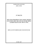 Phân tích tình hình sử dụng thuốc mỡ kẽm oxyd trong điều trị lupus ban đỏ tại bệnh viện da liễu trung ương 