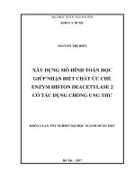Xây dựng mô hình toán học giúp nhận biết chất ức chế enzym histon deacetylase 2 có tác dụng chống ung thư 