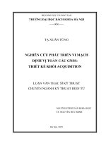 Nghiên cứu phát triển vi mạch định vị toàn cầu GNSS – thiết kế khối acquisition  