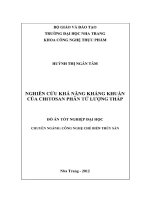 Nghiên cứu khả năng kháng khuẩn của chitosan phân tử lượng thấp 