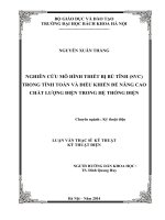 Nghiên cứu mô hình thiết bị bù tĩnh (SVC) trong tính toán và điều khiển để nâng cao chất lượng điện trong hệ thống điện 