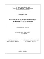 Ứng dụng mạng nơron nhân tạo trong dự báo phụ tải điện ngắn hạn 