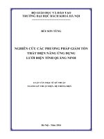 Nghiên cứu các phương pháp giảm tổn thất điện năng áp dụng cho lưới điện tỉnh quảng ninh 