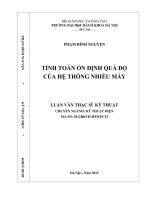 Tính toán ổn định quá độ của hệ thống nhiều máy 