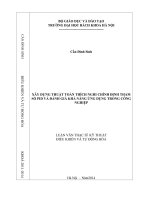Xây dựng thuật toán thích nghi chỉnh định tham số PID và đánh giá khả năng ứng dụng trong công nghiệp 