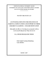 An investigation into the influence of parental expectations and support on their children’s learning – english motivation 