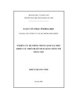 Nghiên cứu hệ thống nhúng giám sát, điều khiển các thiết bị dân dụng bằng tiếng nói tiếng việt 