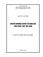 Chuyển nhượng quyền sử dụng đất theo pháp luật Việt Nam (LA tiến sĩ)