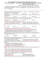 bộ đề thi thử môn lý có đáp án