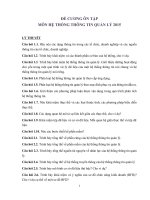 Câu hỏi ôn tập hệ thống thông tin quản lý